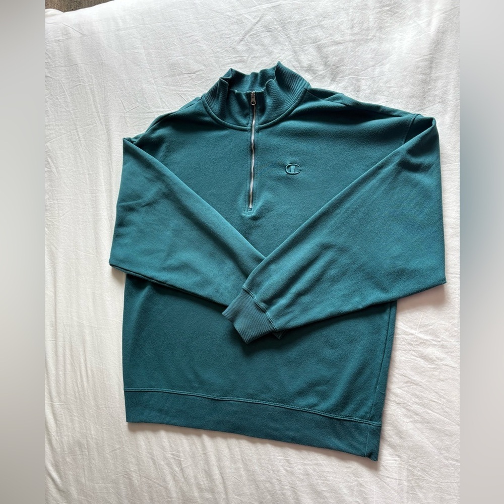 Champion Teal Half-Zip Sweatshirt